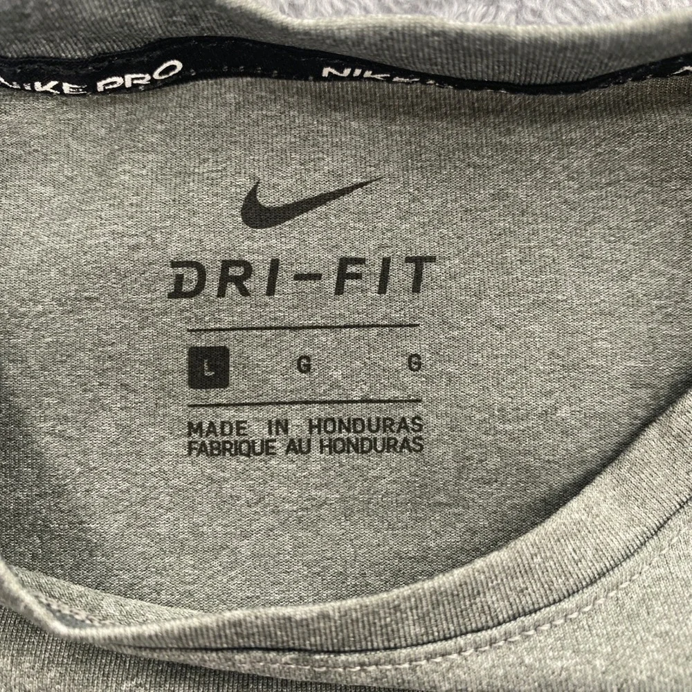 Nike Pro Dri-FIT Long Sleeve Shirt Kids Large Gray Athletic Training Top